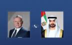 الشيخ محمد بن زايد آل نهيان رئيس دولة الإمارات، والملك عبدالله الثاني بن الحسين، ملك المملكة الأردنية الهاشمية