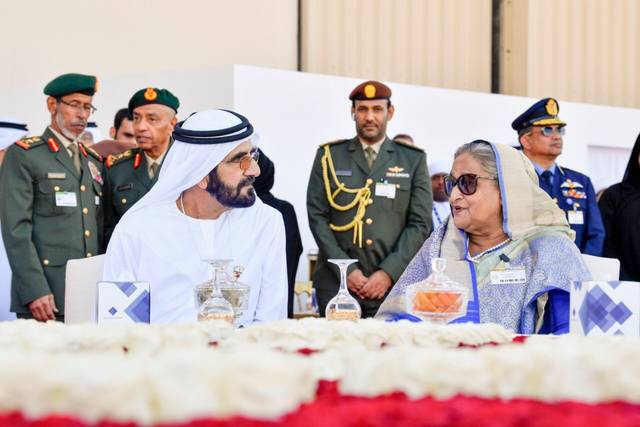 الشيخ محمد بن راشد، نائب رئيس الإمارات، رئيس مجلس الورزاء، حاكم دبي - والشيخة حسينة واجد رئيسة وزراء جمهورية بنجلاديش