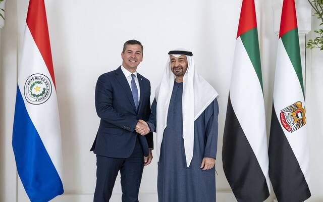 محمد بن زايد ورئيس الباراجواي يبحثان تعزيز علاقات التعاون بين البلدين