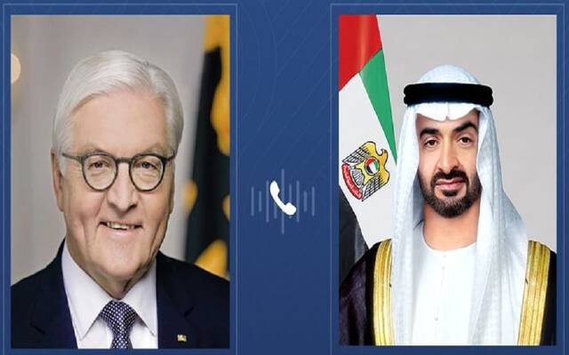 الشيخ محمد بن زايد آل نهيان رئيس دولة الإمارات والدكتور فرانك فالتر شتاينماير رئيس جمهورية ألمانيا الاتحادية