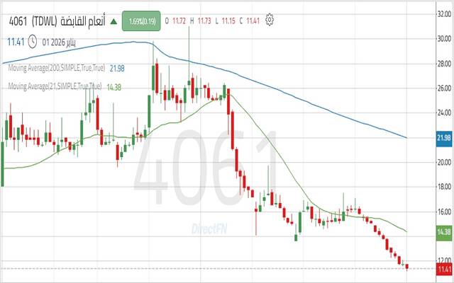 حركة أداء سهم مجموعة أنعام القابضة