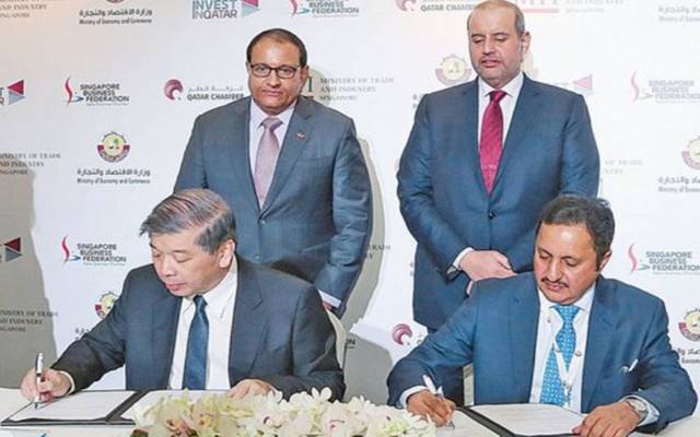 غرفة قطر توقع اتفاقية تعاون تجاري مع اتحاد الأعمال السنغافوري