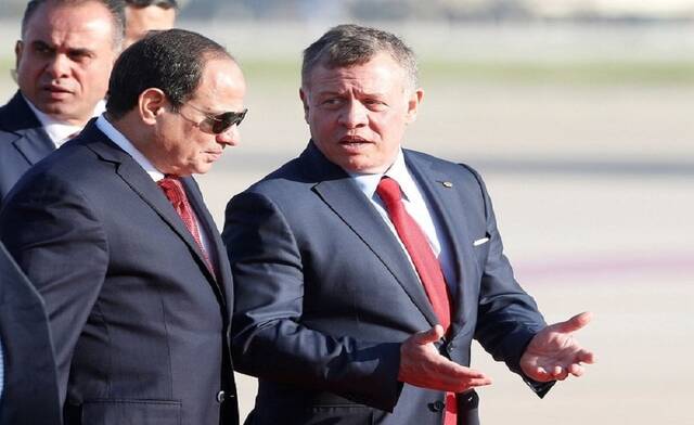 الرئيس المصري عبد الفتاح السيسي وعبد الله الثاني عاهل الأردن