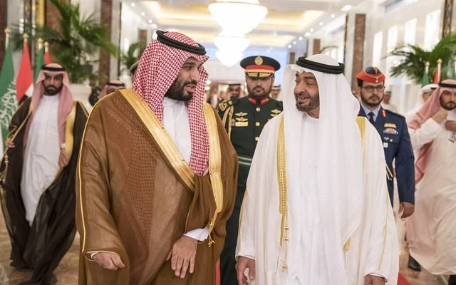 ولي عهد أبوظبي الشيخ محمد بن زايد يستقبل ولي العهد السعودي الأمير محمد بن سلمان لدى وصوله للإمارات في زيارة رسمية