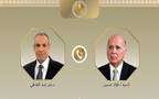 بدر عبد العاطي وزير الخارجية والتعاون الدولي والمصريين بالخارج وفؤاد حسين وزير خارجية جمهورية العراق