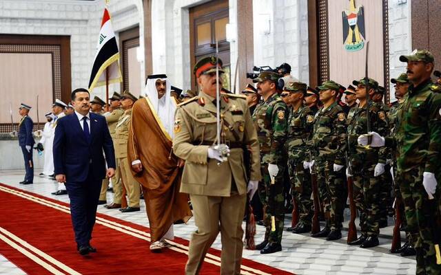 مراسم استقبال رسمية لأمير قطر في العراق