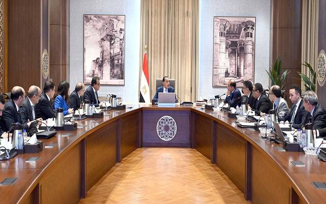 جانب من اجتماع رئيس الحكومة المصرية مصطفى مدبولي