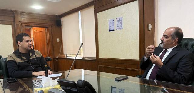 محرر "معلومات مباشر" مع أيمن عبدالحميد العضو المنتدب لـ"الأولى"