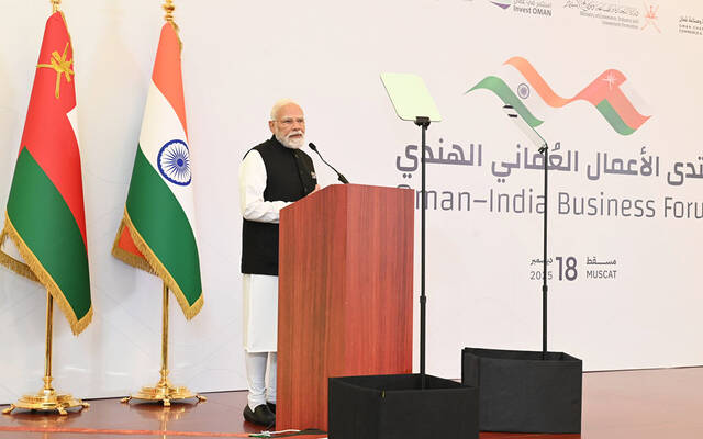 ناريندرا مودي رئيس وزراء جمهورية الهند خلال المنتدى