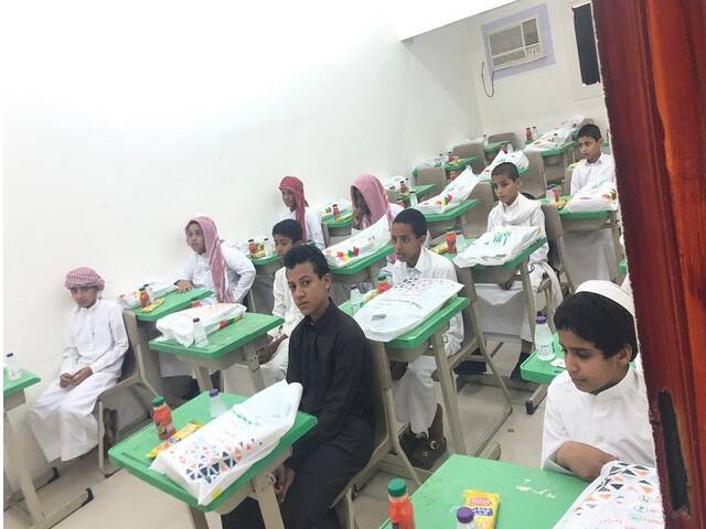 طلاب فى إحدى المدارس السعودية