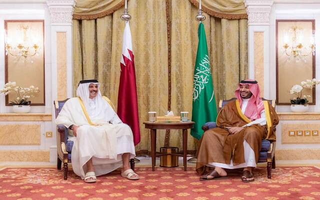 صورة أرشيفية لولي عهد المملكة العربية السعودية وأمير دولة قطر