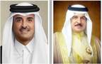 الملك حمد بن عيسى آل خليفة ملك البحرين و الشيخ تميم بن حمد آل ثاني أمير دولة قطر