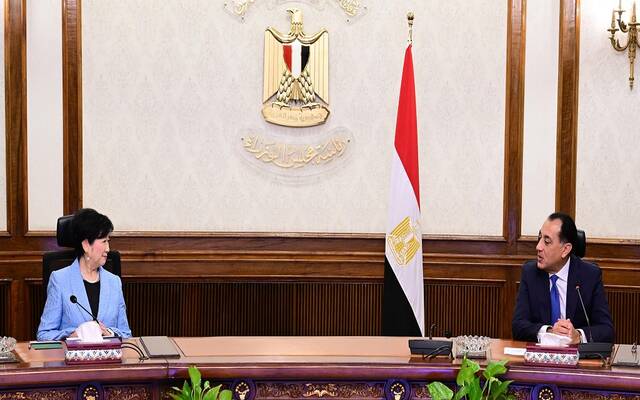 الدكتور مصطفى مدبولي رئيس مجلس الوزراء المصري ويوريكى كويكي محافظ طوكيو