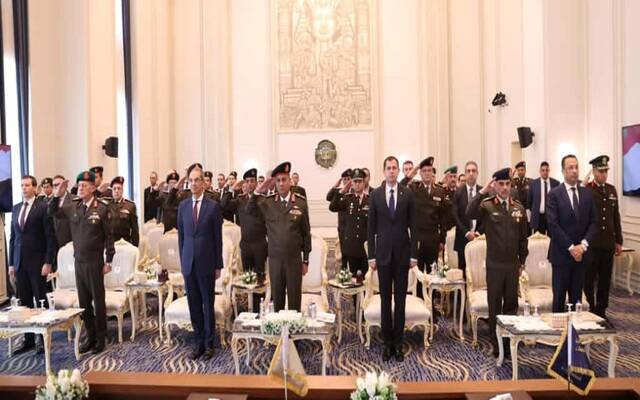 الدكتور عمرو طلعت وزير الاتصالات وتكنولوجيا المعلومات المصري والفريق أشرف سالم زاهر مدير الأكاديمية العسكرية المصرية وتامر عبد الفتاح المدير التنفيذى لصندوق تحيا مصر