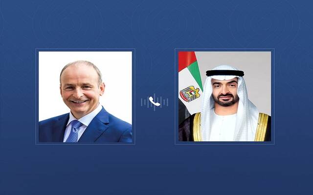 محمد بن زايد آل نهيان رئيس دولة الإمارات العربية المتحدة و مايكل مارتن رئيس وزراء إيرلندا