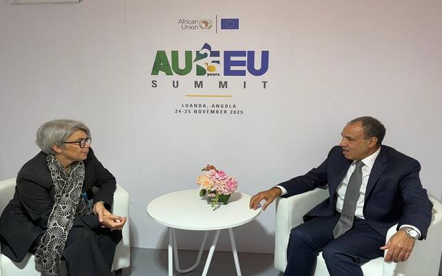 در عبد العاطي وزير الخارجية والهجرة وشئون المصريين بالخارج مع مبعوثة الاتحاد الأوروبي للقرن الأفريقي