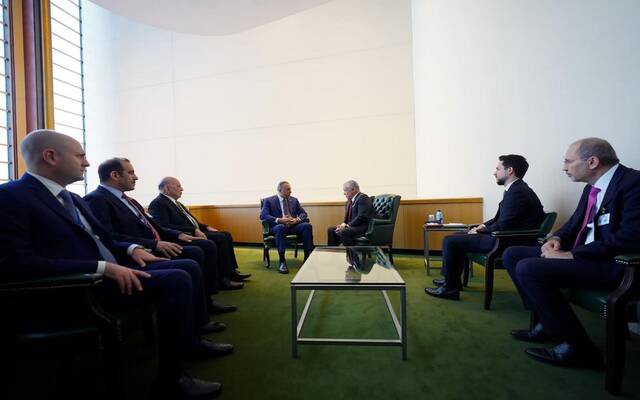 خلال لقاء رئيس الوزراء العراقي مع العاهل الأردني في نيويورك