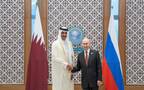 خلال لقاء أمير دولة قطر ورئيس روسيا الاتحادية