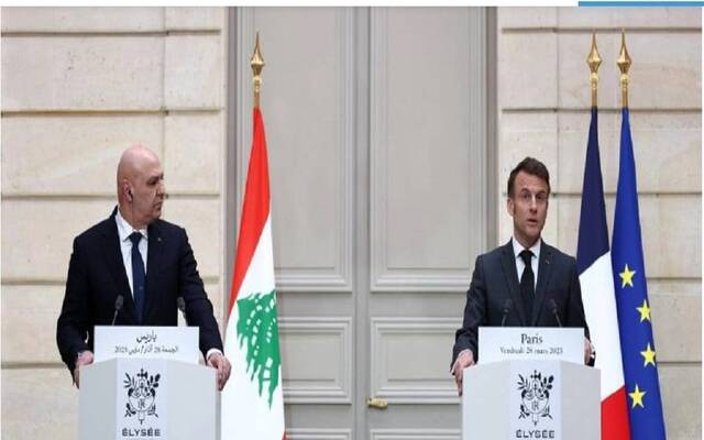 الرئيس الفرنسي إيمانويل ماكرون ونظيره اللبناني جوزيف عون