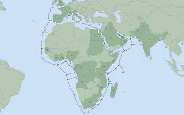 مد الكابل البحري 2Africa إلى الخليج العربي والهند وباكستان