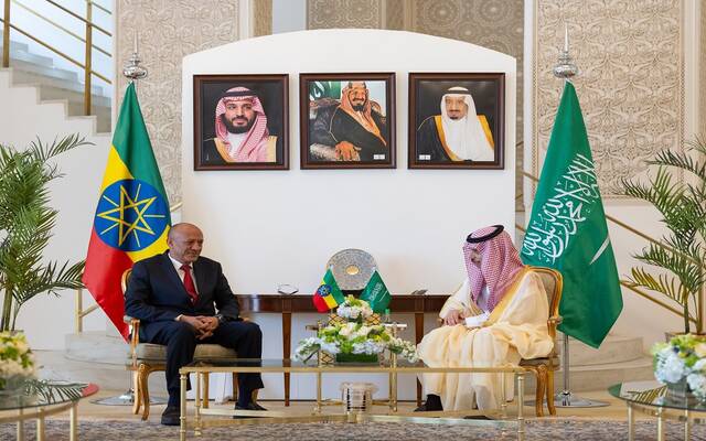 ولي العهد يتلقى رسالة خطية من رئيس وزراء إثيوبيا تتصل بتعزيز العلاقات الثنائية