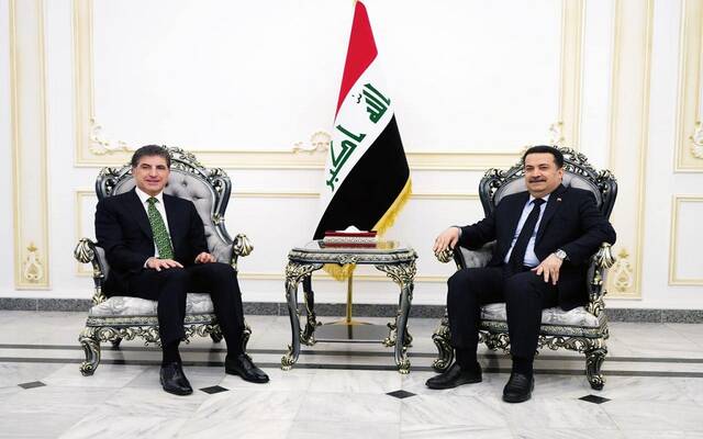 "السوداني" يبحث مع رئيس إقليم كردستان العراق الرؤى المشتركة في مجمل الملفات