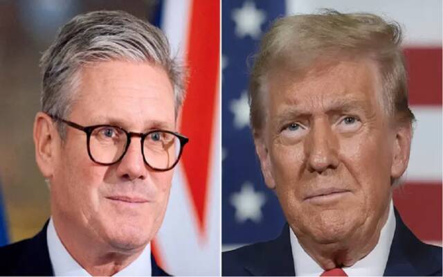 رئيس وزراء بريطانيا كير ستارمر والرئيس الأمريكي  دونالد ترامب