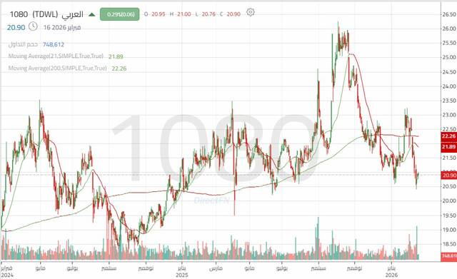 الأداء اليومي لسهم "العربي"