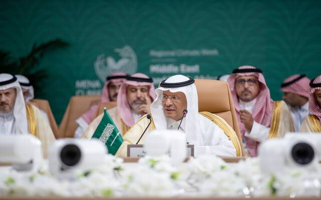 وزير الطاقة السعودي، الأمير عبدالعزيز بن سلمان، خلال اجتماع لوزراء الطاقة في دول أوبك بلس بالرياض
