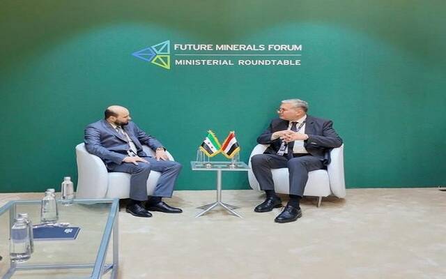 المهندس كريم بدوي وزير البترول والثروة المعدنية المصري والمهندس محمد البشير وزير الطاقة السوري