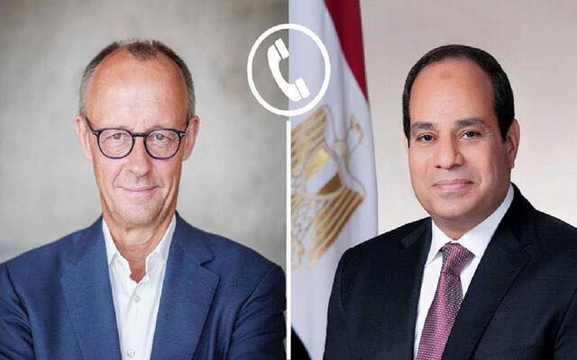 الرئيس المصري عبد الفتاح السيسي والمستشار الألماني فريدريك ميرتس