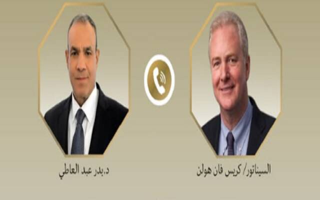 وزير الخارجية والهجرة يبحث مع السيناتور الأمريكي وقف إطلاق النار في غزة
