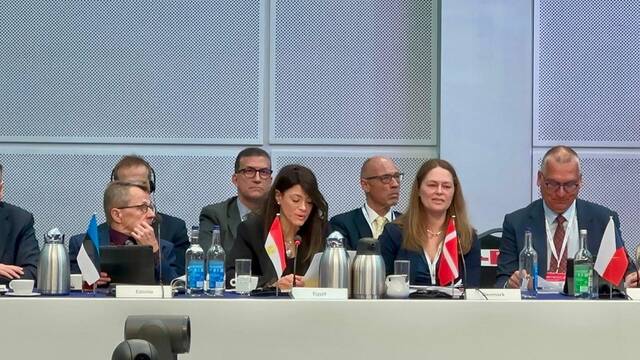 الوزيرة رانيا المشاط أثناء إلقاء كلمتها