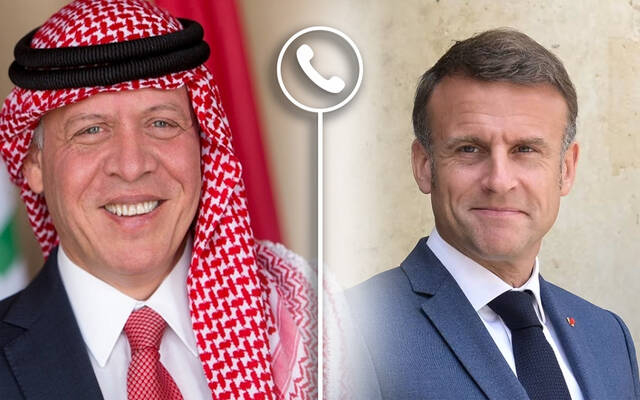 اتصال هاتفي جمع الملك عبدالله الثاني والرئيس الفرنسي إيمانويل ماكرون