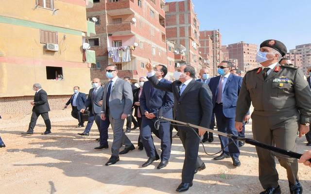 السيسي على رأس وفد حكومي لتفقد منطقة عزبة الهجانة شرق القاهرة
