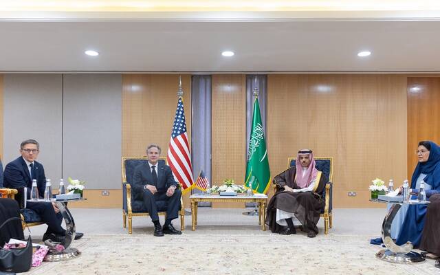 وزير الخارجية السعودي يلتقي وزير الخارجية الأمريكي