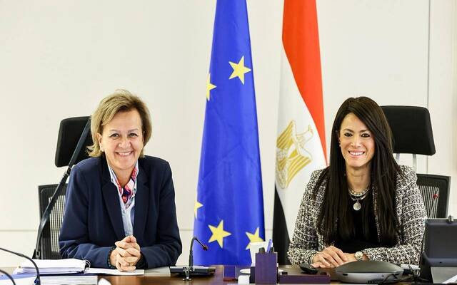 الدكتورة رانيا المشاط وزيرة التخطيط والتنمية الاقتصادية والتعاون الدولي المصرية وسفيرة الاتحاد الأوروبي لدى جمهورية مصر العربية