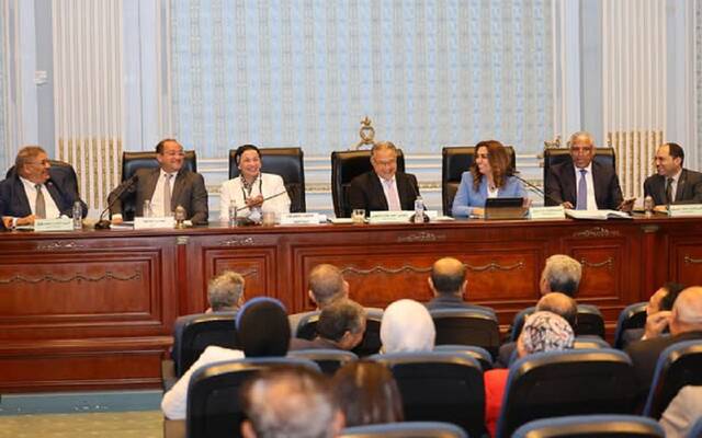 الدكتورة منال عوض وزيرة التنمية المحلية المصرية في جلسة لجنة الإدارة المحلية بمجلس النواب