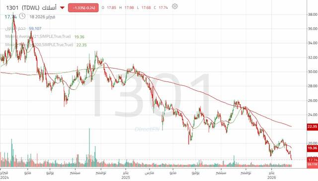 الأداء اليومي لسهم "أسلاك"