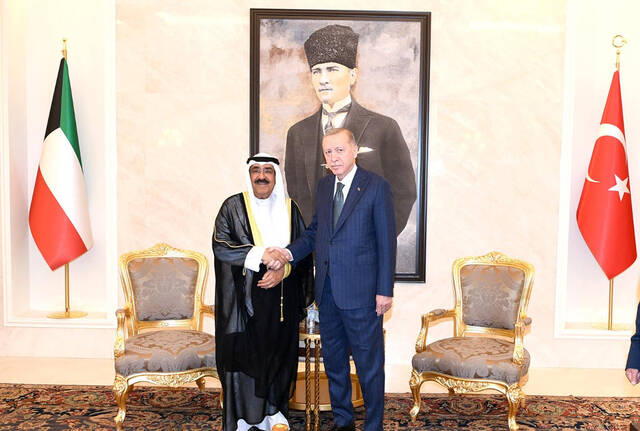أمير دولة الكويت ورئيس تركيا رجب طيب أردوغان