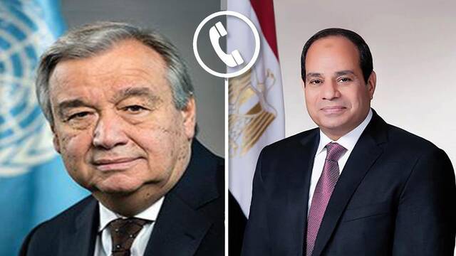الرئيس المصري عبد الفتاح السيسي وسكرتير عام الأمم المتحدة أنطونيو جوتيريش