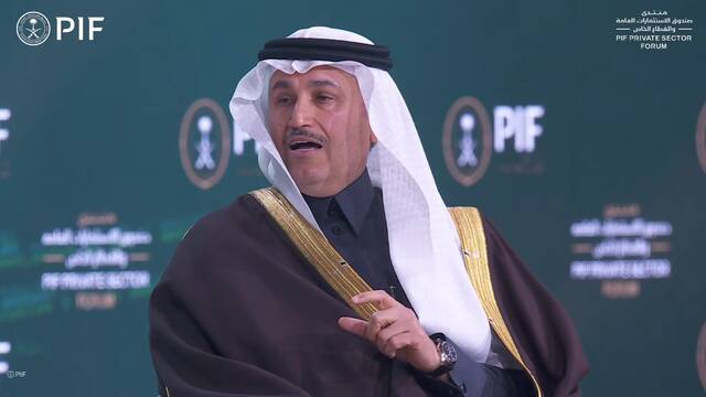 وزير النقل والخدمات اللوجستية، صالح الجاسر، خلال مشاركته في منتدى صندوق الاستثمارات العامة والقطاع الخاص