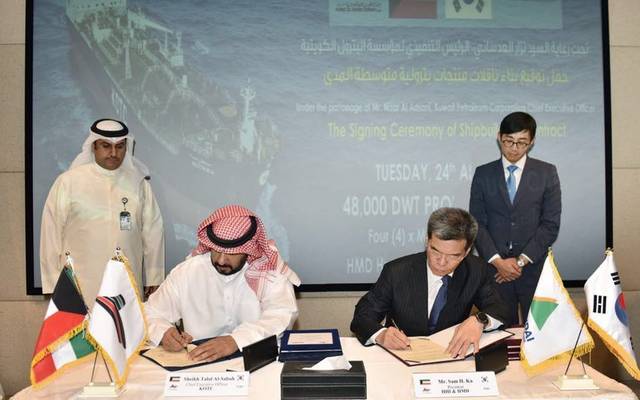 "ناقلات النفط" الكويتية توقع عقد بناء4 ناقلات بـ168 مليون دولار