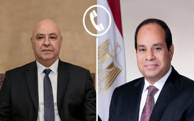 الرئيس المصري عبد الفتاح السيسي وجوزاف عون رئيس الجمهورية اللبنانية