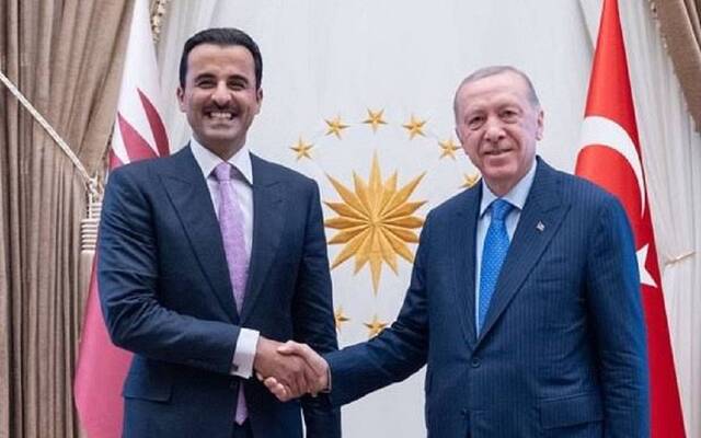 الرئيس التركي رجب طيب أردوغان الشيخ تميم بن حمد آل ثاني أمير دولة قطر