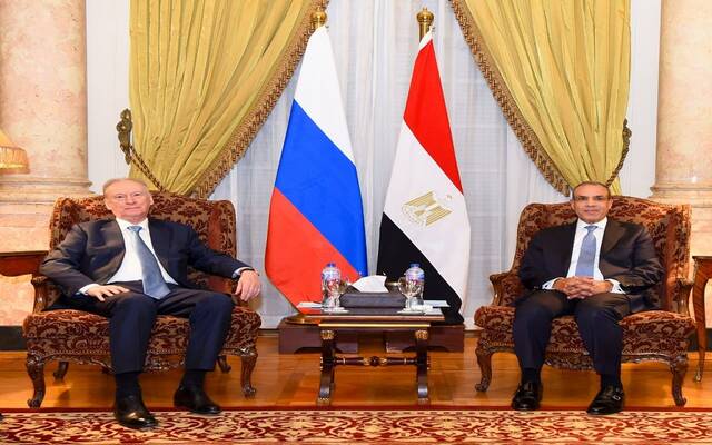 بدر عبد العاطي وزير الخارجية والتعاون الدولي والمصريين بالخارج مساعد رئيس روسيا الاتحادية نيكولاي باتروشيف