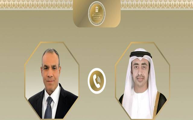 بدر عبد العاطي وزير الخارجية والتعاون الدولي والمصريين بالخارج والشيخ عبد الله بن زايد آل نهيان نائب رئيس مجلس الوزراء وزير خارجية دولة الإمارات
