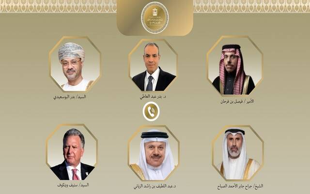 وزير خارجية مصر ونظرائه في السعودية وعمان والكويت والبحرين والمبعوث الأمريكي للشرق الأوسط