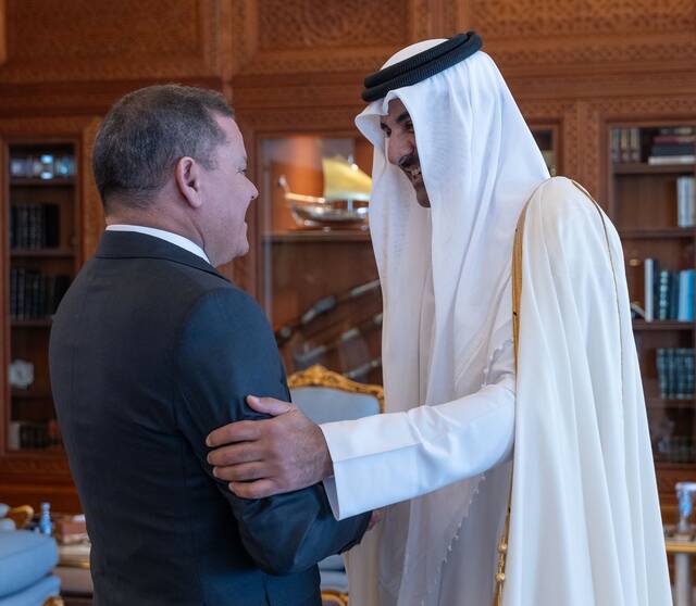 أمير قطر يستقبل رئيس حكومة الوحدة الوطنية بليبيا