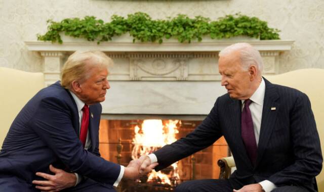 الرئيس المنتخب دونالد ترامب والرئيس المنتهي ولايته جو بايدن